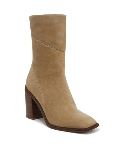 Franco Sarto Stevie Mid Shaft Boots In Cookie Tan Suede