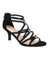 Bella Vita Karlette Womens Open Toe Slip On Strappy Sandals In Black Suede Faux Leather