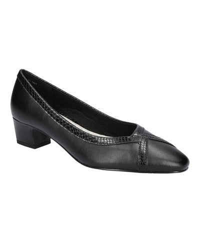 Easy Street Myrtle Womens Faux Leather Embossed Pumps In Black