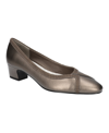 Easy Street Myrtle Womens Faux Leather Comfort Insole Pumps In Pewter