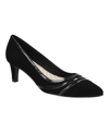 Easy Street Nobel Kitten Heel Pump In Black Suede