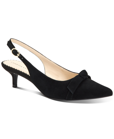 Charter Club Giavanna Slingback Pumps, Created For Macy's Women's Shoes In Black Suede