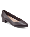 Easy Spirit Women's Caldise Slip-on Low Heel Dress Pumps Women's Shoes In Dark Brown Leather