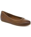 Zodiac Sonia Womens Leather Round Toe Ballet Flats In Latte