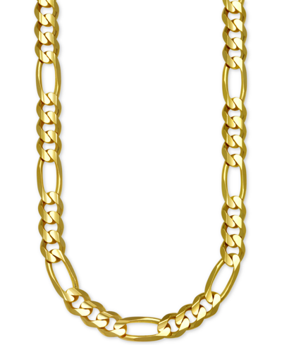 Italian Gold Figaro Link 22" Chain Necklace (6mm) In Solid 14k Gold