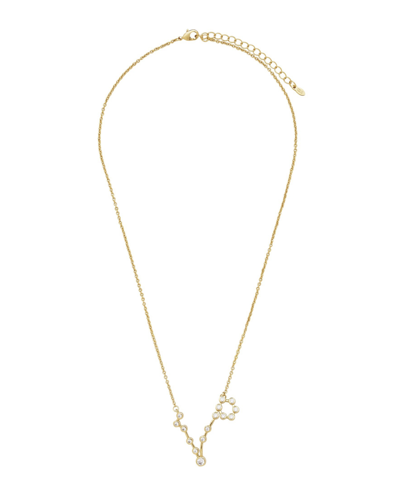 Sterling Forever Women's When Stars Align Constellation Necklace In 14k Gold Plate In Pisces