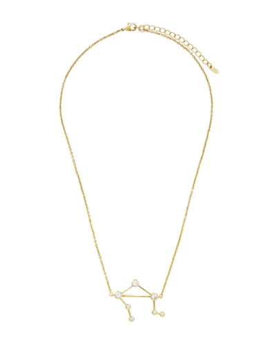 Sterling Forever Women's When Stars Align Constellation Necklace In 14k Gold Plate In Libra