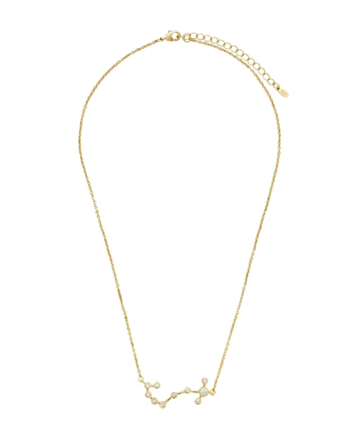 Sterling Forever Women's When Stars Align Constellation Necklace In 14k Gold Plate In Scorpio