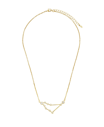 Sterling Forever Women's When Stars Align Constellation Necklace In 14k Gold Plate In Capricorn