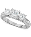 TRUMIRACLE DIAMOND THREE-STONE RING (1 CT. T.W.) IN 14K WHITE, YELLOW OR ROSE GOLD