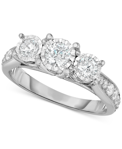 Trumiracle Diamond Three-stone Ring (1 Ct. T.w.) In 14k White, Yellow Or Rose Gold In White Gold