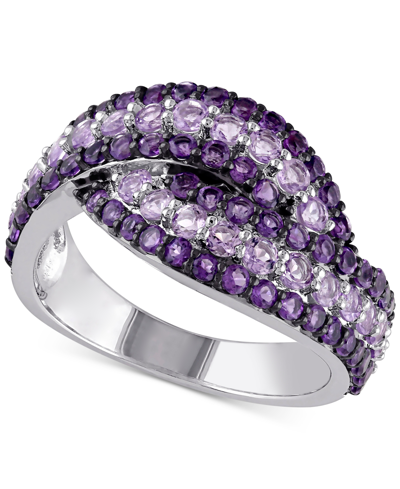 Macy's Amethyst (4/5 Ct. T.w.) & Rose De France (3/4 Ct. T.w.) Swirl Ring In Sterling Silver (also Availabl