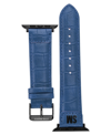 Steve Madden Women's Blue Crocograin Faux Leather Band Designed For Apple Watch 42mm (series 1-3 Only) & 44/45/46 In Blue