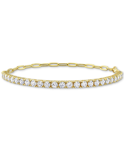 Macy's Cubic Zirconia Curved Bar Bracelet In Gold