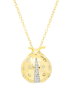 MACY'S DIAMOND LADYBUG 18" PENDANT NECKLACE (1/5 CT. T.W.) IN 14K GOLD-PLATED STERLING SILVER