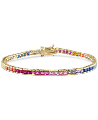 Macy's Rainbow Cubic Zirconia Bracelet In Yellow-plated Sterling Silver In Gold Over Sterling Silver