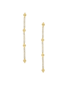 Ettika Straight Crystal Chain 18k Gold Plated Dangle Earrings In Gold