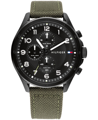 Tommy Hilfiger Men's Green Cordura Strap Watch 44mm