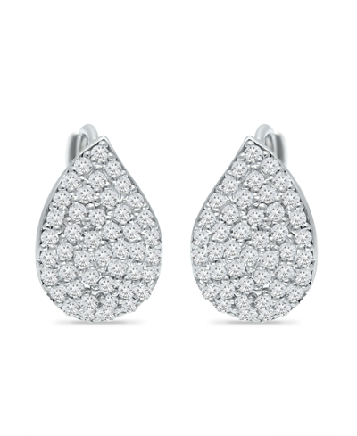 Giani Bernini Pave Teardrop Cubic Zirconia Huggie Hoop Earrings, Sterling Silver Or 18k Gold Over Silver