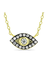 Giani Bernini Cubic Zirconia With Black Rhodium Evil Eye Pendant, 18k Gold Over Silver In Gold Over Silver