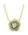 Giani Bernini Cubic Zirconia With Black Rhodium Flower Necklace, 18k Gold Over Silver In Gold Over Silver
