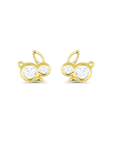 Macy's Bunny Rabbit Stud Earrings In 14k Gold Plated Or Sterling Silver In Yellow