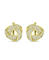 Giani Bernini Cubic Zirconia Love Knot Huggie Hoop Earrings, Sterling Silver Or 18k Gold Over Silver In Gold Over Silver