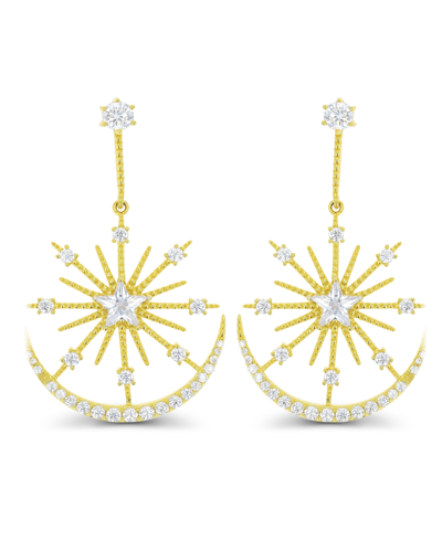 Macy's Dangling Earring In 14k Gold Plated Or Sterling Silver In Gold Over Sterling Silver