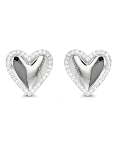 Macy's Heart Stud Earrings In 14k Gold Plated Or Sterling Silver