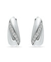 Giani Bernini Cubic Zirconia Huggie Hoop Earrings, Sterling Silver Or 18k Gold Over Silver In Sterling Silver