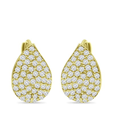 Giani Bernini Pave Teardrop Cubic Zirconia Huggie Hoop Earrings, Sterling Silver Or 18k Gold Over Silver