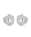 Giani Bernini Cubic Zirconia Love Knot Huggie Hoop Earrings, Sterling Silver Or 18k Gold Over Silver In Sterling Silver