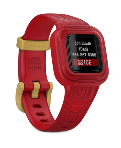 Garmin Boys Vivofit Jr. 3 Marvel Iron Man Red Silicone Strap Smart Watch 130-175mm