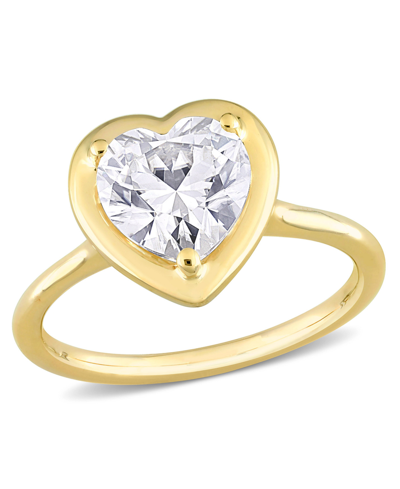 Macy's Moissanite In 10k Gold Heart Solitaire Engagement Ring In Yellow