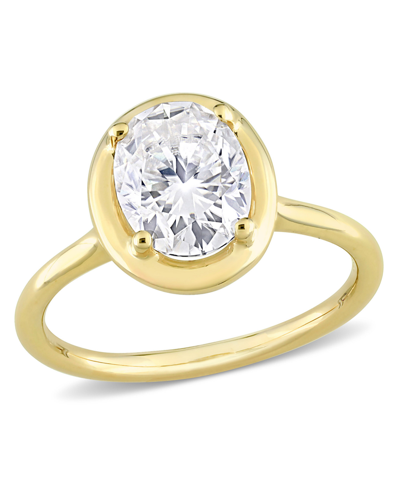 Macy's Moissanite In 10k Gold Oval Solitaire Engagement Ring
