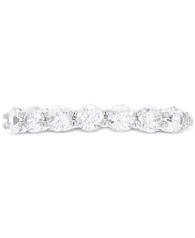 Macy's Cubic Zirconia Seven Stone Band In Sterling Silver In White
