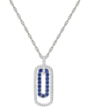 Macy's Lab-created Sapphire (1/3 Ct. T.w.) & Lab-created White Sapphire (1/4 Ct. T.w.) 18" Pendant Necklace In Sapphire