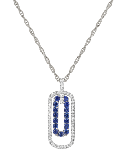 Macy's Lab-created Sapphire (1/3 Ct. T.w.) & Lab-created White Sapphire (1/4 Ct. T.w.) 18" Pendant Necklace