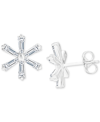 Macy's Cubic Zirconia Star Stud Earrings In Sterling Silver In White