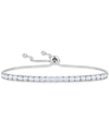 Macy's Lab-grown Opal Bolo Bracelet (4-1/2 Ct. T.w.) In Sterling Silver (also In Additional Lab-grown Gemst In White Sapphire