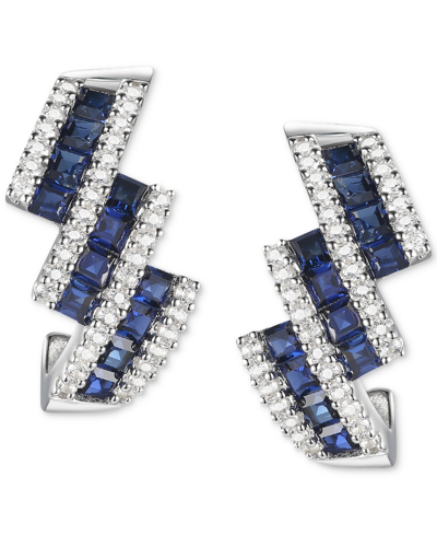 Macy's Lab-created Sapphire (5/8 Ct. T.w.) & Lab-created White Sapphire (1/2 Ct. T.w.) Swirl Stud Earrings