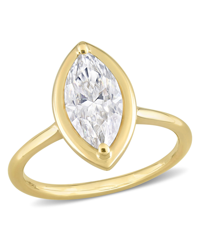 Macy's Moissanite In 10k Gold Marquise Solitaire Engagement Ring