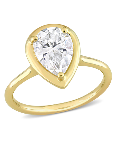 Macy's Moissanite In 10k Gold Pear Solitaire Engagement Ring
