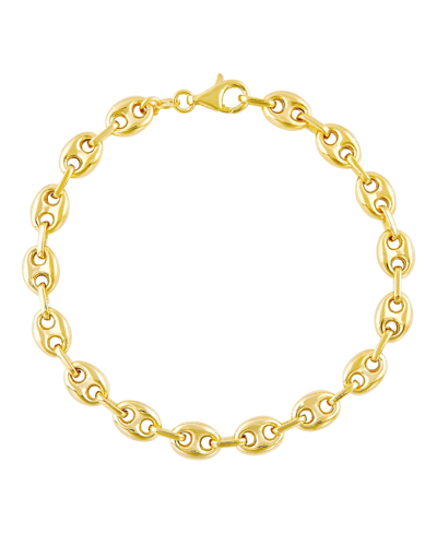 Macy's Men's Mariner Link Chain Bracelet In 14k Gold-plated Sterling Silver In Gold Over Silver