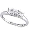 Macy's Diamond Three Stone Engagement Ring (1/2 Ct. T.w.) In 14k White Gold In White Gold