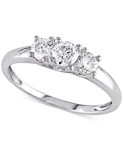 Macy's Diamond Three Stone Engagement Ring (1/2 Ct. T.w.) In 14k White Gold