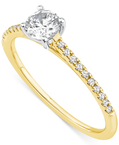 Macy's Diamond Engagement Ring (1/2 Ct. T.w.) In 14k Gold & White Gold In Yellow Gold
