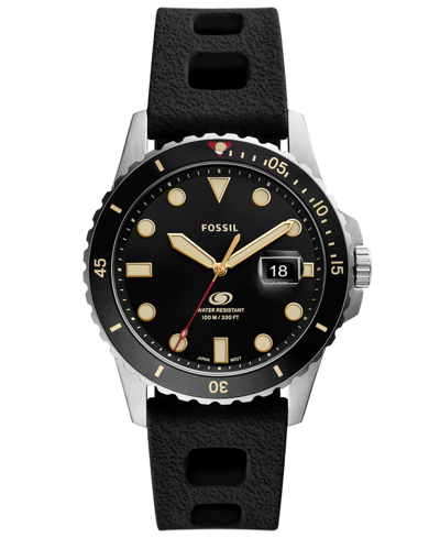 Fossil Blue Black Silicone Strap Watch, 42mm | ModeSens 