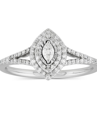 Macy's Diamond Marquise Engagement Ring (1/3 Ct. T.w.) In 10k White Gold