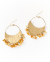 MATR BOOMIE CITRINE AND SUNSTONE SHAKY HOOP EARRINGS